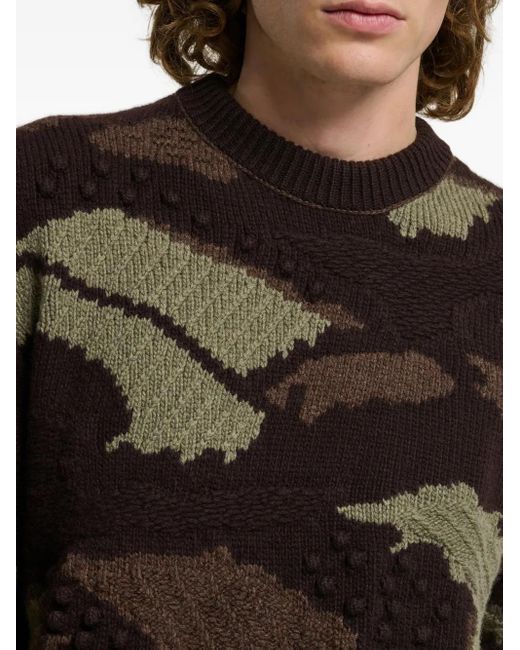 Barrie Black Intarsia-Knit Sweater for men