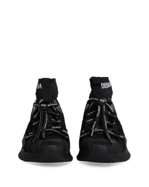 Dolce & Gabbana Black Sorrento Sock-Style Sneakers