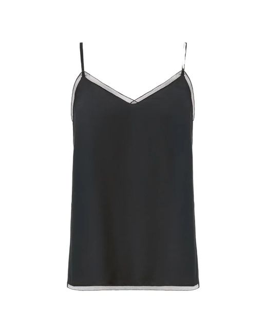 Fabiana Filippi Black V-Neck Trim Top