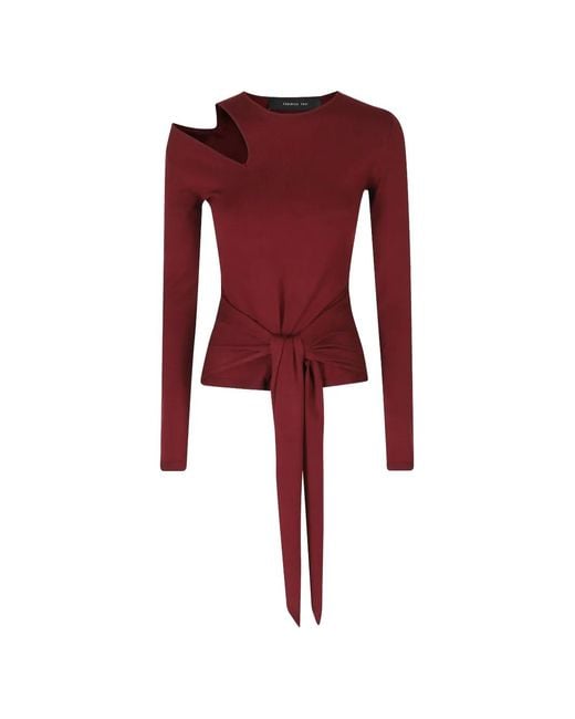 FEDERICA TOSI Red Cut-Out Tie-Fastening Sweater