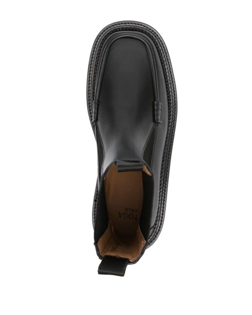 Toga Virilis Black Stud-embellished Leather Boots for men