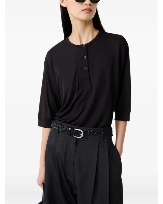 Studio Nicholson Black Haut Lorem À Col Oversize