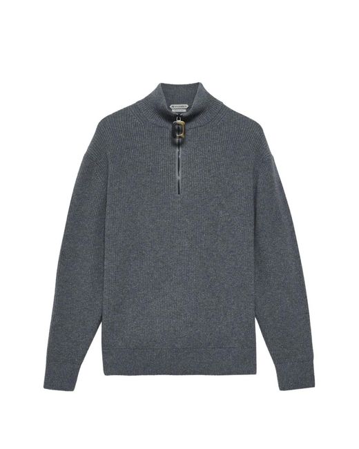 J.W. Anderson Gray Ribbed Half-Zip Sweater for men