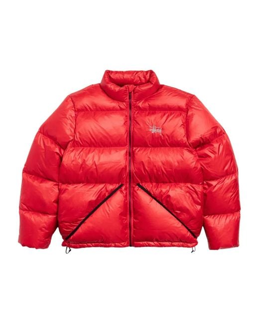 Stussy Red Doudoune À Bande Logo