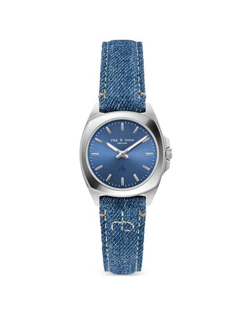 Rag & Bone Blue Bleeker 30Mm Watch