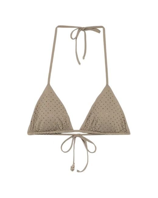 Fisico Natural Crystal-Embellished Triangle Bikini Top