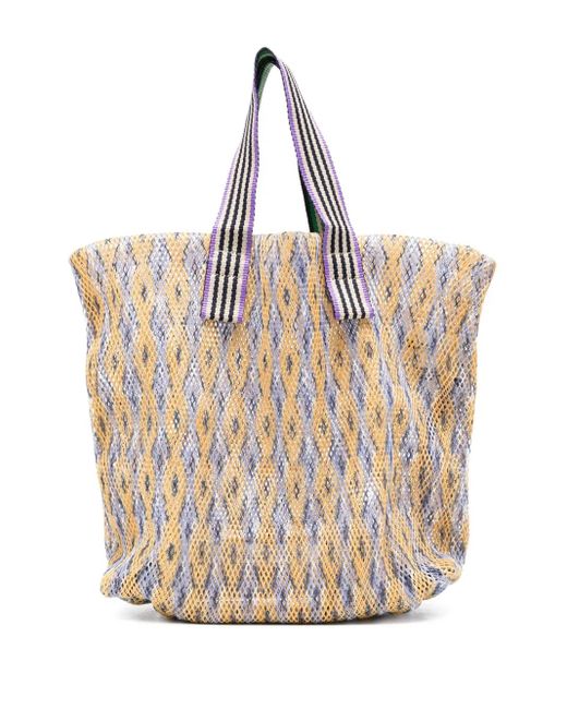 Epice Natural Kampur Geometric-Pattern Tote Bag