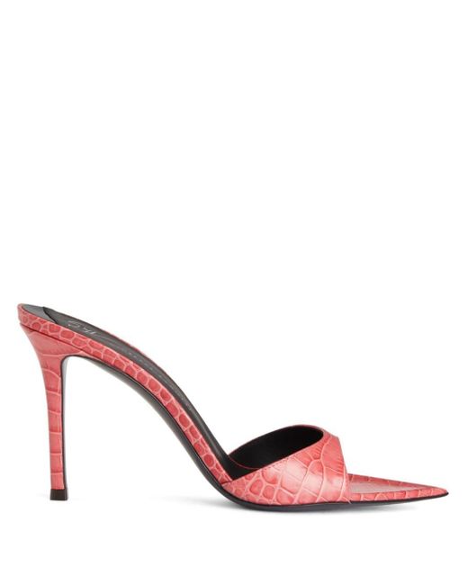 Giuseppe Zanotti Pink Intriigo Snakeskin-effect Leather Mules