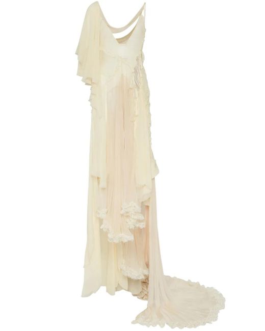 DSquared² White Asymmetric Maxi Dress