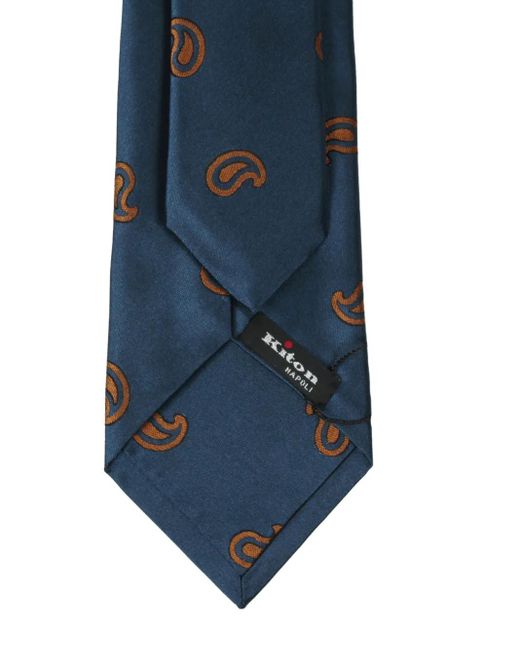 Kiton Blue Paisley-Pattern Tie for men