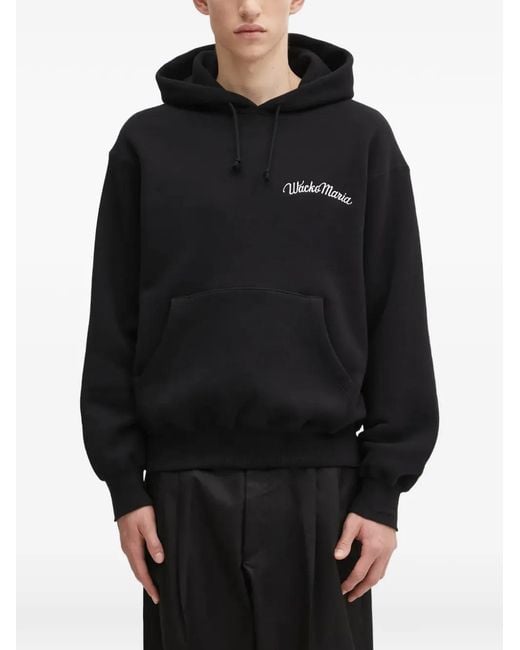 Wacko Maria Black Drawstring Hoodie for men