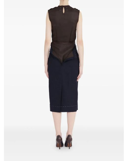 Maison Margiela Blue Chocolate Poly-Wool Dress