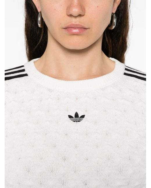 Adidas Black Three-Stripe Logo-Detail Sweater