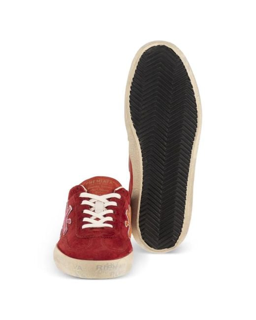Premiata Red Logo-Detail Sneakers