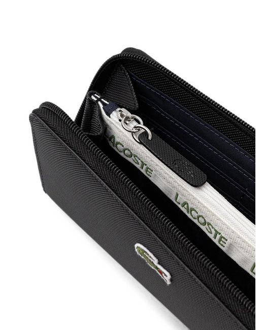 Lacoste Black Logo-Patch Zip-Around Wallet