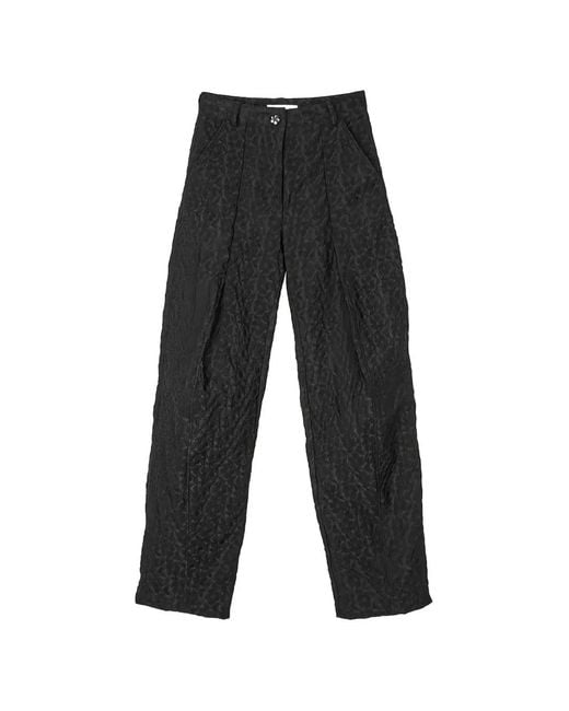 CECILIE BAHNSEN Black Darmela Begonia-Jacquard Tapered Trousers