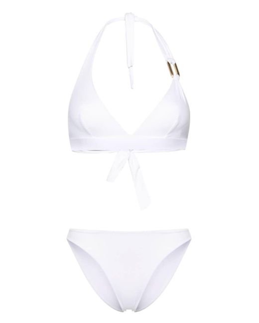 Fisico White Ring-hardware Triangle Bikini