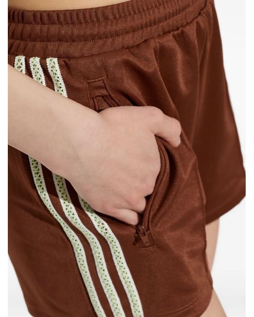 Adidas Brown Summer Glow Logo-Embroidered Side-Stripe Shorts