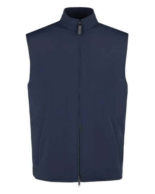 Tod's Men's Blue Zip-Front Stand-Collar Gilet