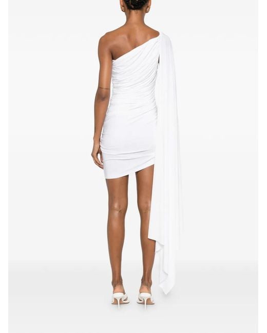 Norma Kamali White Diana Ruched-Finish Dress