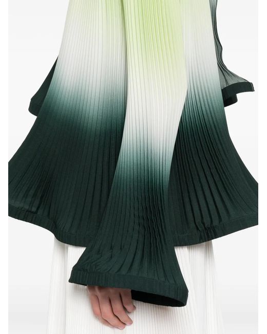 ROWEN ROSE Green Pleated Degradé Scarf Blouse