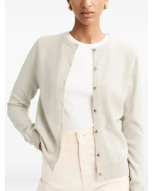 Soft Goat White Cardigan Mit Knöpfen