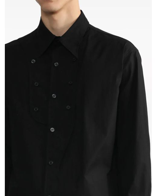 Yohji Yamamoto Blue Long-Sleeved Buttoned Cotton Shirt for men