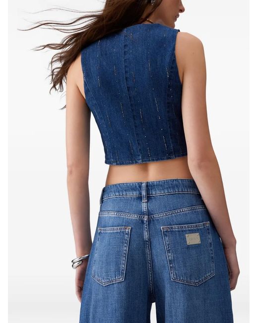 Liu Jo Blue Rhinestone Waistcoat