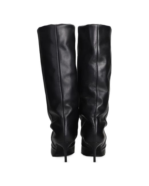 IRO Black Open-Toe Leather Boots
