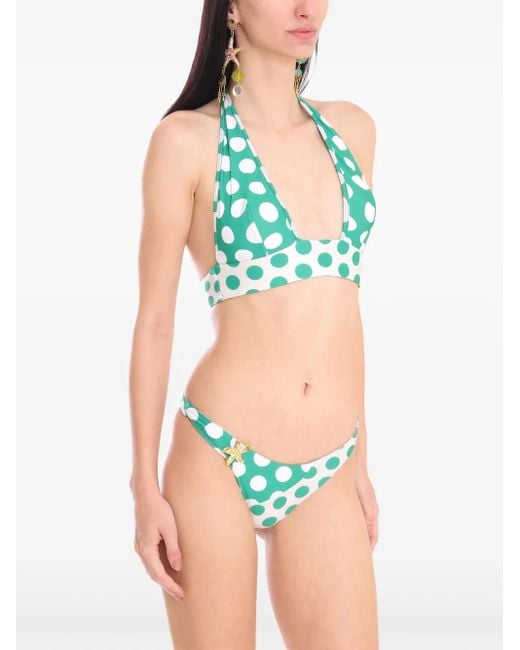 Amir Slama Blue Bikini mit Polka Dots