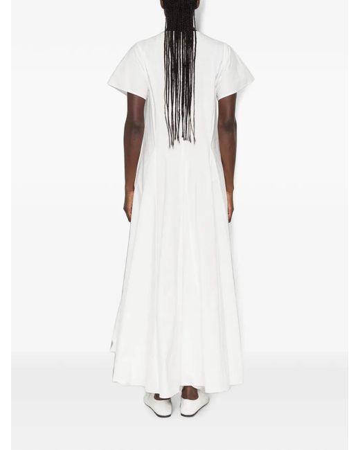 Forte_forte White Button-Up Flared Maxi Dress