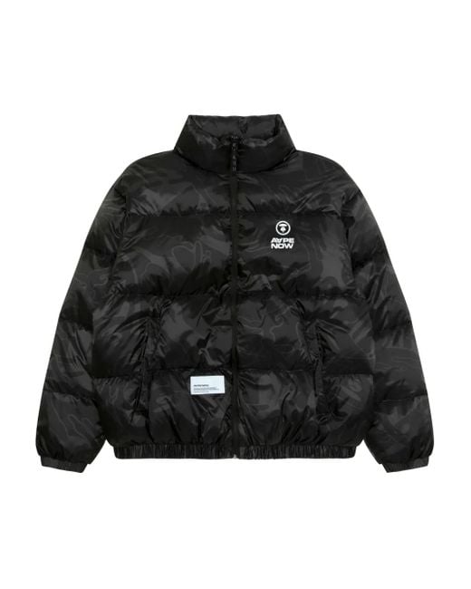 Aape By A Bathing Ape Black Logo Puffer Jacket for men