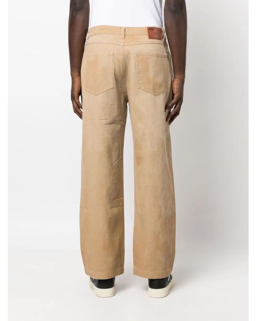 Kidsuper Red Graphic-Print Cotton Straight-Leg Jeans for men