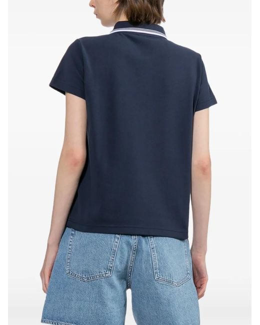 A.P.C. Blue Logo-Embroidered Polo Shirt