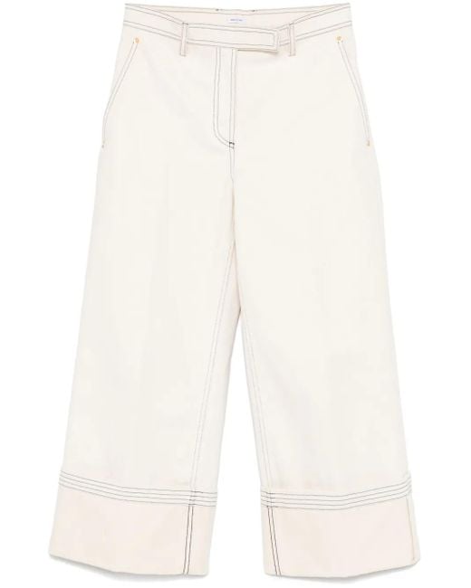 Thom Browne White Belted Wide-Leg Jeans