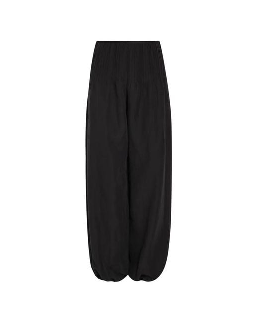 Vince Black Elasticated-Waistband Trousers