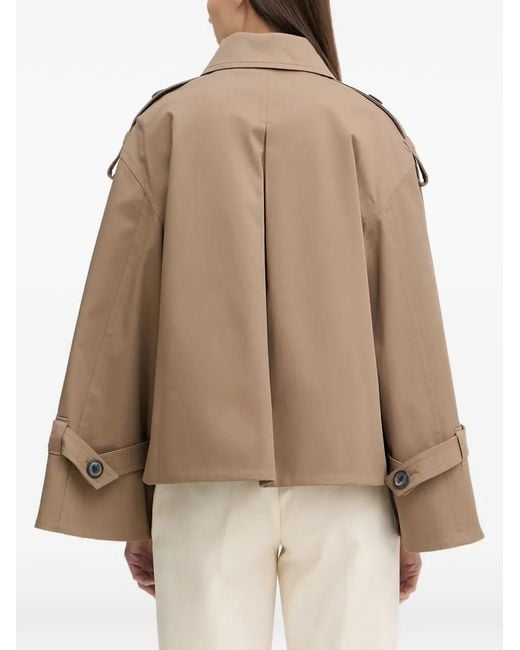 By Malene Birger Natural Double-Breasted Flared Coat