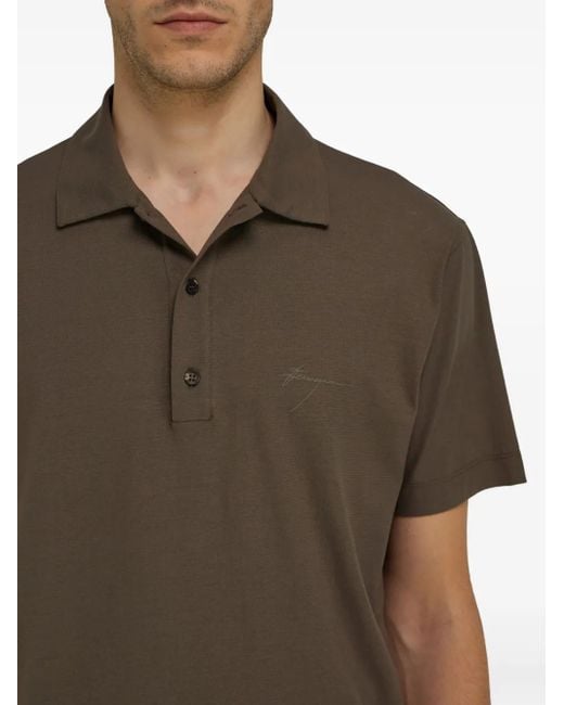 Ferragamo Brown Signature Cotton Polo Shirt for men