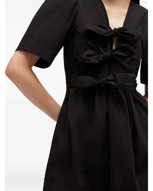 Ganni Black Organic Cotton Mini Dress