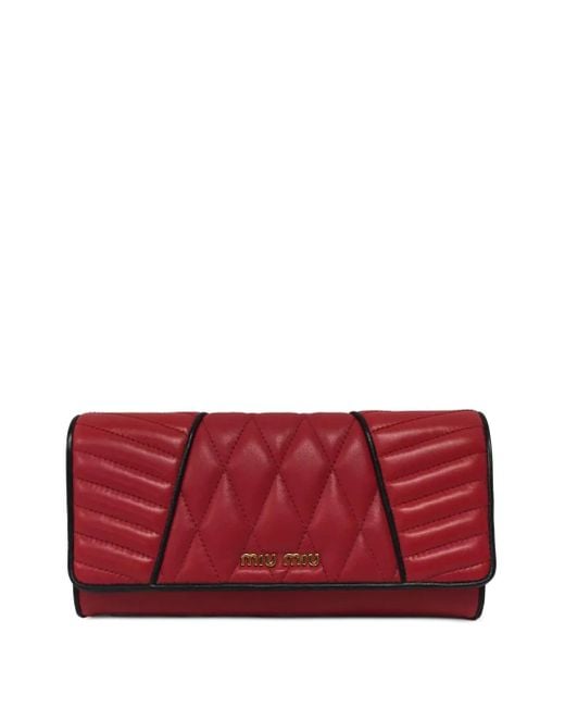 Miu Miu Red Gestepptes Portemonnaie