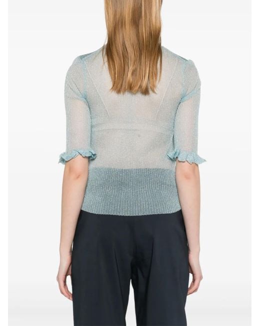 Ganni Blue Bunny Crewneck Top
