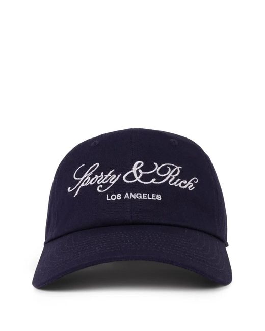 Sporty & Rich Blue Logo-Detail Baseball Cap