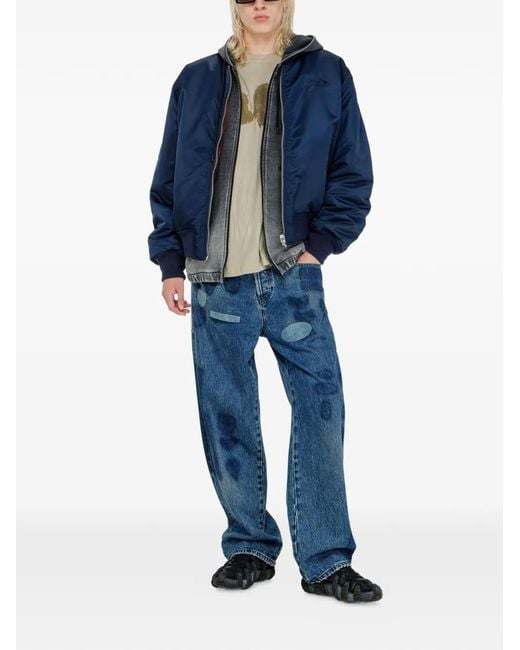 DIESEL Blue W-Type-D1 Winter Jacket for men