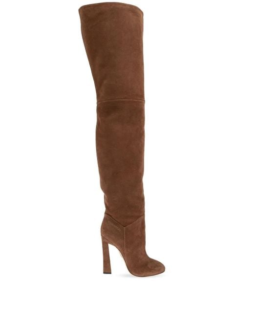 DSquared² Brown Suede Over-The-Knee Heeled Boots