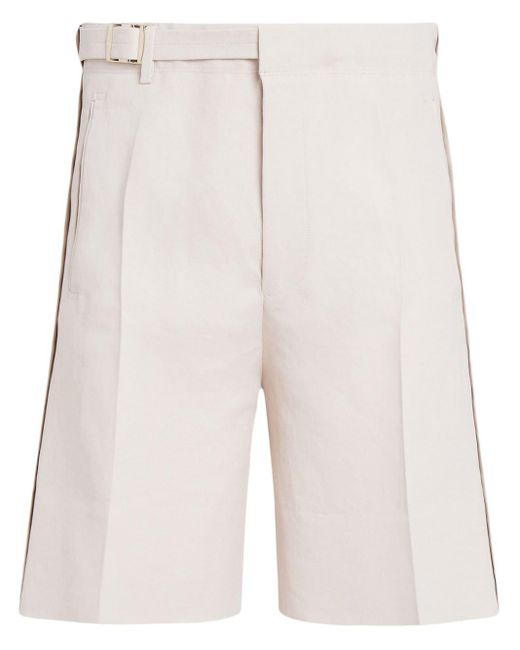 Zegna Natural Oasi Linen Shorts for men