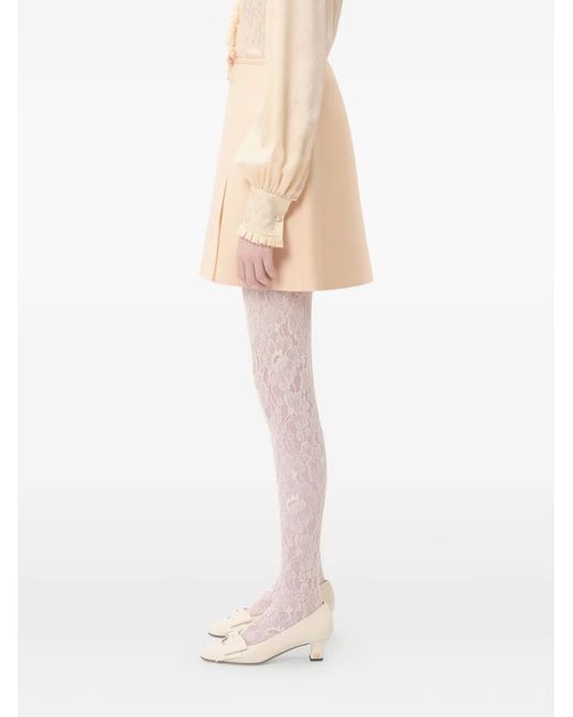 Valentino Garavani Natural Mini Crepe Couture Skirt