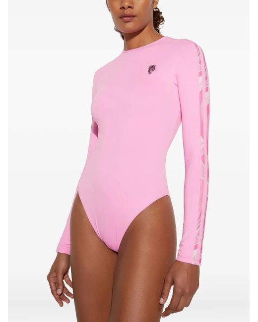 Costume Intero A Maniche Lunghe di Emilio Pucci in Pink