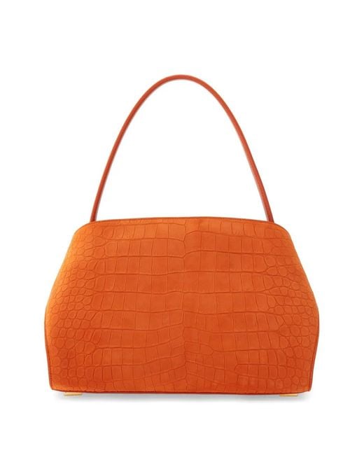 Ferragamo Orange Ferragamo Textured Flap Shoulder Bag
