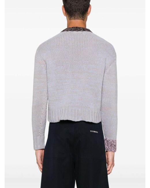 Inuikii White Contrasting-Trim Sweater