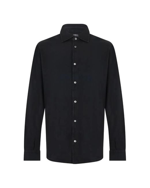 Fedeli Blue Steve Long-Sleeve Shirt for men